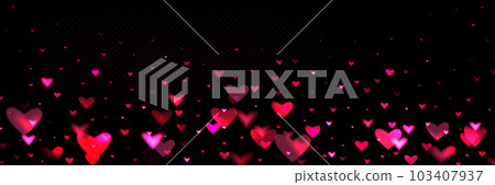 Bokeh background with blurred pink hearts 103407937