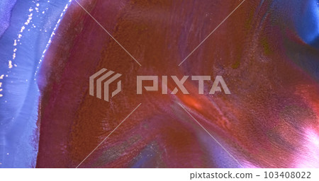 Solar pink-gold-blue paints splash. Pink gold ink blast on blue background. Golden pink liquid spread flowing. Abstract explode of gold sparkles close-up. Hypnotic explosion current liquid Solar pink-gold-blue paints splash. Pink gold ink blast on blue background. Golden pink liquid spread flowing. Abstract explode of gold sparkles close-up. Hypnotic explosion current liquid 103408022