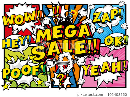 美式漫畫風格演講泡泡英文特賣 POP 103408260