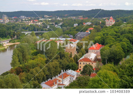 Vilnius historic district, the capital of Lithuania, a world cultural heritage site in the three Baltic countries of Northern Europe, the old town seen from the Gediminas Tower 103408389