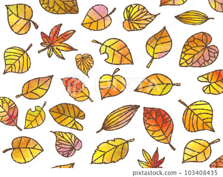 Background of fallen leaves White background ⑤ Background of fallen leaves White background ⑤ 103408435