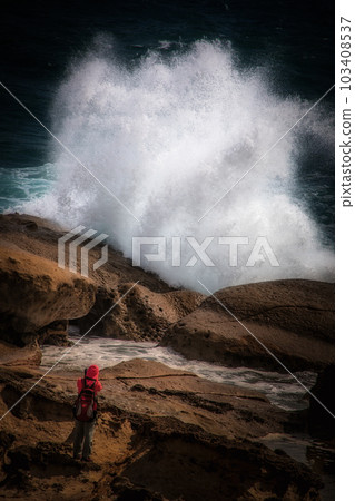 巨浪中的紅衣女郎 103408537