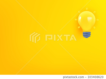 Vector wallpaper with lighting bulb icon. 3d vector background with copy space 103408620