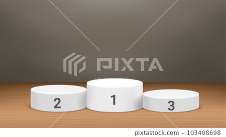 Sport podium in bright room. 3D vector illustration 103408698