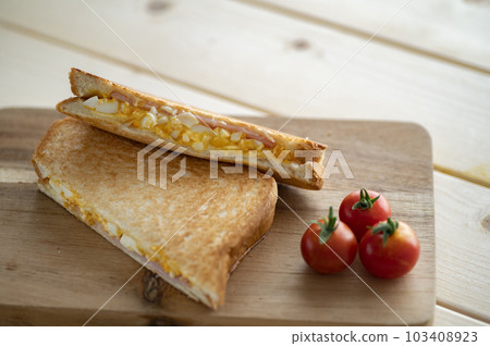 Ham and Egg Hot Sandwich Ham and Egg Hot Sandwich 103408923