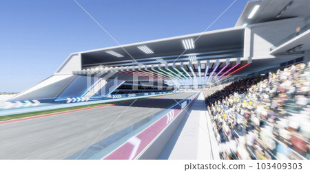 3d Moving racetrack with arrow neon light decoration 3d Moving racetrack with arrow neon light decoration 103409303