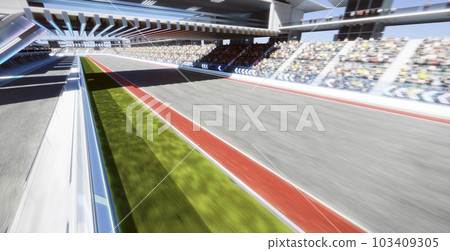 3d Moving racetrack with arrow neon light decoration 3d Moving racetrack with arrow neon light decoration 103409305