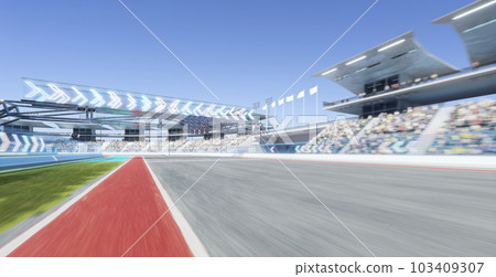 3d Moving racetrack with arrow neon light decoration 3d Moving racetrack with arrow neon light decoration 103409307
