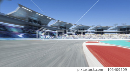 3d Moving racetrack with arrow neon light decoration 3d Moving racetrack with arrow neon light decoration 103409309