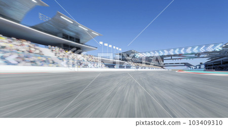 3d Moving racetrack with arrow neon light decoration 3d Moving racetrack with arrow neon light decoration 103409310