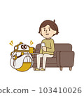 Senior woman relaxing on the sofa [Living with a robot, hydration, relaxing, resting, living alone] Illustration 103410026
