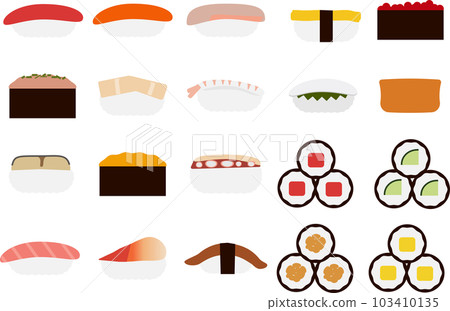 Simple sushi illustration set 103410135