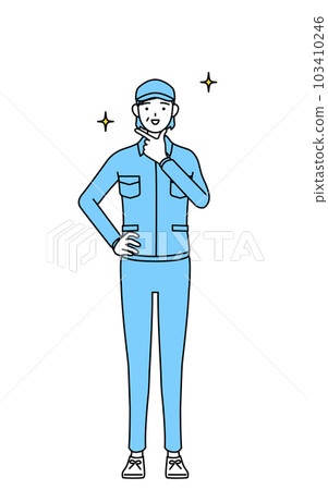 A senior woman (manager, manager, boss) in a hat and work clothes that poses as a confident person A senior woman (manager, manager, boss) in a hat and work clothes that poses as a confident person 103410246