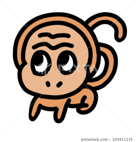 [Monkey year] Zodiac animal monkey loose illustration 103411135
