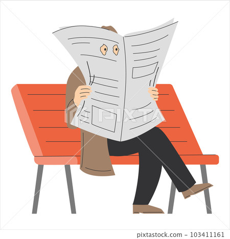Private detective looking through the newspaper isolated Private detective looking through the newspaper isolated 103411161