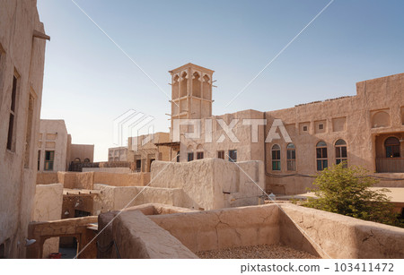Al seef-old historical district with traditional Arabic architecture. 103411472