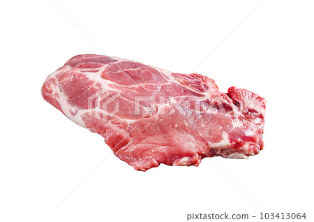Fresh pork meat, marble steak. Isolated on white background. 103413064