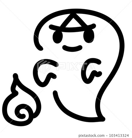 A cute pop ghost with a triangle on its head 103413324