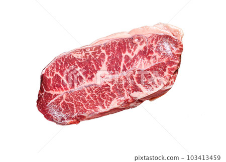 Raw Top Blade beef meat steak. Isolated on white background. Raw Top Blade beef meat steak. Isolated on white background. 103413459
