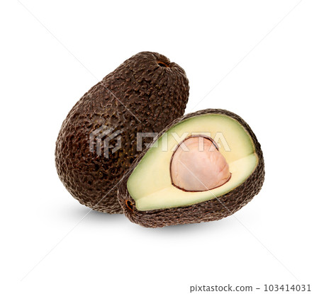 Ripe avocado isolated on white background Ripe avocado isolated on white background 103414031