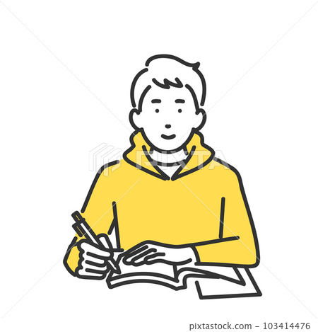 Image illustration material of a boy studying 103414476