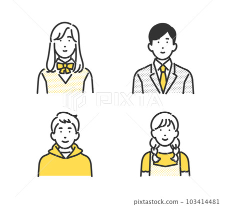 男孩女孩兒童和學生學習的插圖集素材 103414481
