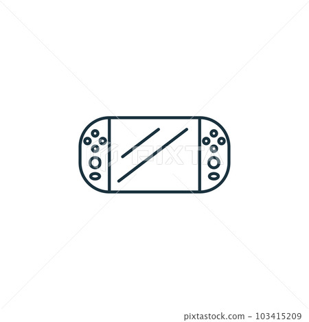 Game console icon. Monochrome simple sign from entertainment collection. Game console icon for logo, templates, web design and infographics. Game console icon. Monochrome simple sign from entertainment collection. Game console icon for logo, templates, web design and infographics. 103415209
