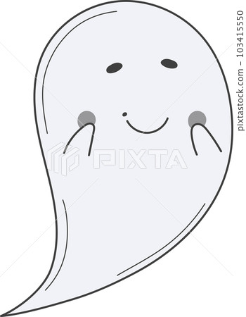 Cute ghost character isolated on transparent background. 103415550