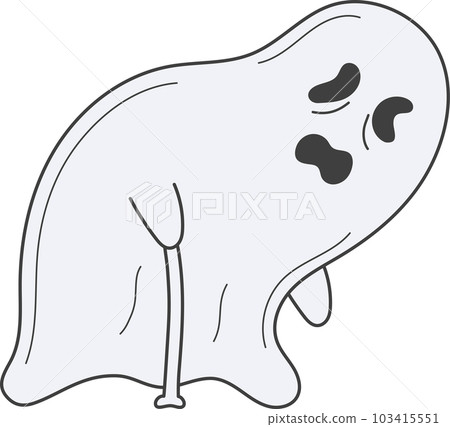 Cute ghost character isolated on transparent background. 103415551
