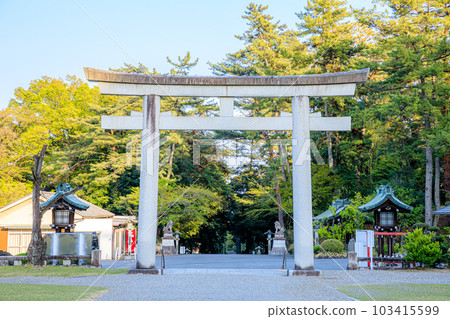 春天的群馬縣高崎市群馬形護國神社 103415599