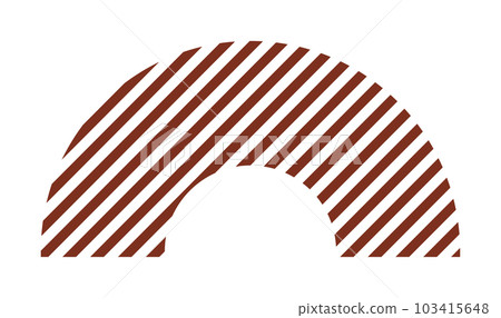 Trendy vector minimalist geometric basic lines half donut element. Shape abstract figure bauhaus form. Retro style texture illustration. Modern design poster, cover, card design 103415648