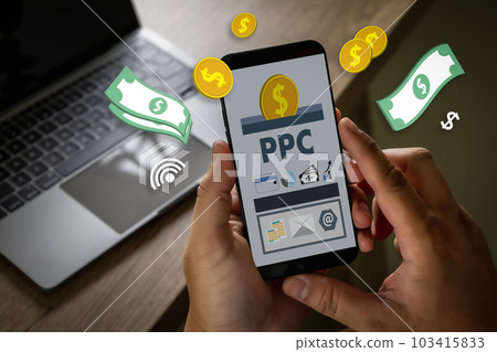 PPC - Pay Per Click concept Businessman working concept ppc.. 103415833