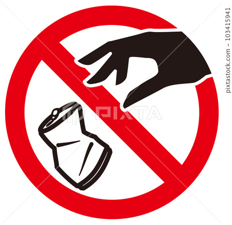 Empty can littering prohibited icon 103415941