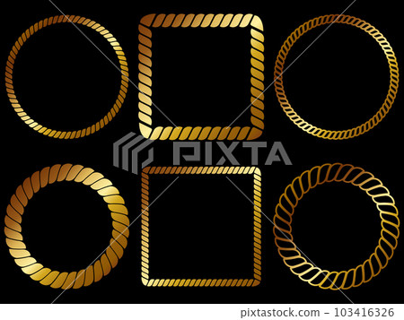 Luxurious rope frame set of 6 gold 103416326