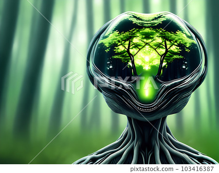 Alien Spring Forest in Realistic Duotones. 103416387
