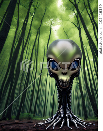 Alien Spring Forest in Realistic Duotones. 103416389