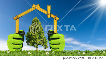 Design or Project Concept of an Ecological House Design or Project Concept of an Ecological House 103416454