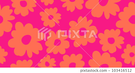 Hand drawn flowers, seamless patterns with floral for fabric, textiles, clothing, wrapping paper, cover, banner, interior decor, abstract backgrounds. 103416512