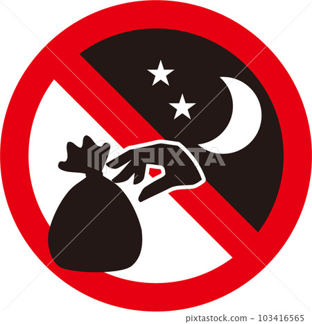 Icon for prohibiting garbage disposal at night 103416565