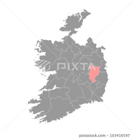 County Kildare map, administrative counties of Ireland. Vector illustration. 103416597