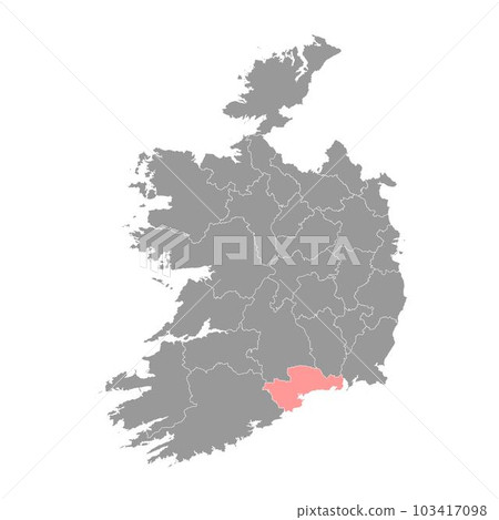 County Waterford map, administrative counties of Ireland. Vector illustration. 103417098