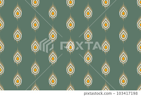 Ethnic abstract ikat art. Seamless pattern in tribal, folk embroidery, and Mexican style. Aztec geometric art ornament print. Design for carpet, wallpaper, clothing, wrapping, fabric, cover, textile. 103417198