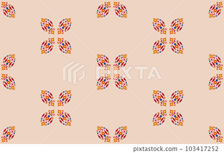 Ethnic abstract ikat art. Seamless pattern in tribal, folk embroidery, and Mexican style. Aztec geometric art ornament print. Design for carpet, wallpaper, clothing, wrapping, fabric, cover, textile. Ethnic abstract ikat art. Seamless pattern in tribal, folk embroidery, and Mexican style. Aztec geometric art ornament print. Design for carpet, wallpaper, clothing, wrapping, fabric, cover, textile. 103417252