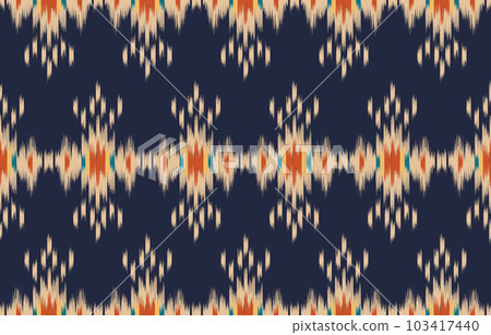 Ethnic abstract ikat art. Seamless pattern in tribal, folk embroidery, and Mexican style. Aztec geometric art ornament print. Design for carpet, wallpaper, clothing, wrapping, fabric, cover, textile. 103417440