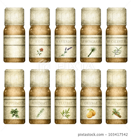 Aroma bottle (set) / watercolor style Aroma bottle (set) / watercolor style 103417542