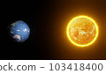 A blue star floating in space that receives the energy of the sun 103418400