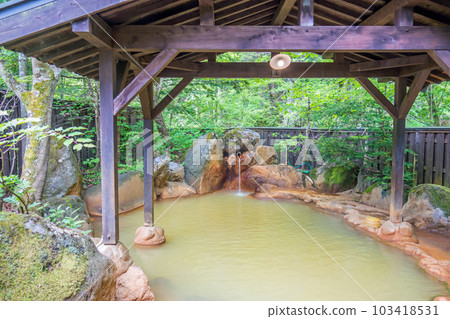 新鮮的綠色露天浴池[平湯溫泉/平湯之湯] 103418531