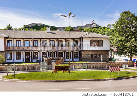 View of the Lovech houses and fortress in Bulgaria 103418761