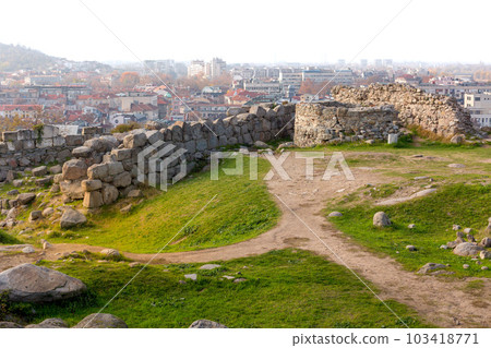 Cityscape of Plovdiv, Bulgaria and the ruins 103418771