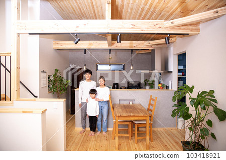 Family, smile, kitchen of newly built home 103418921